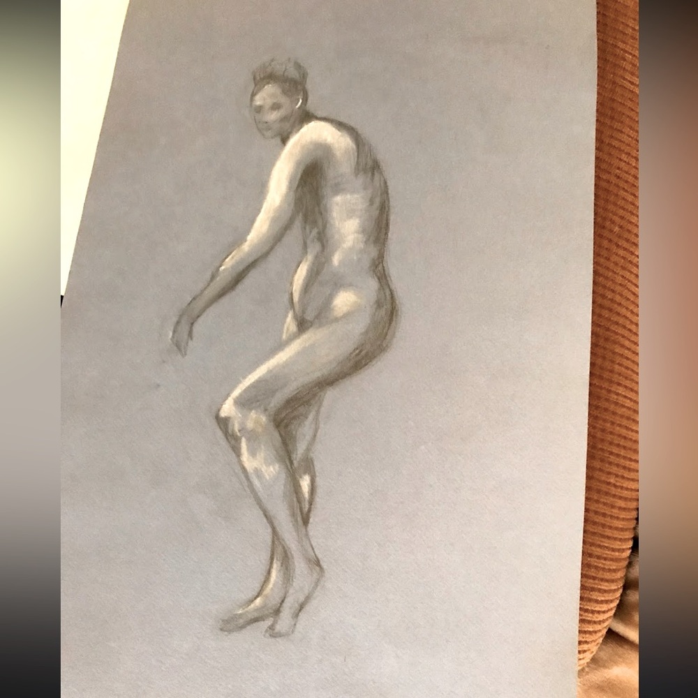 Master copy graphite, charcoal and pastel drawing